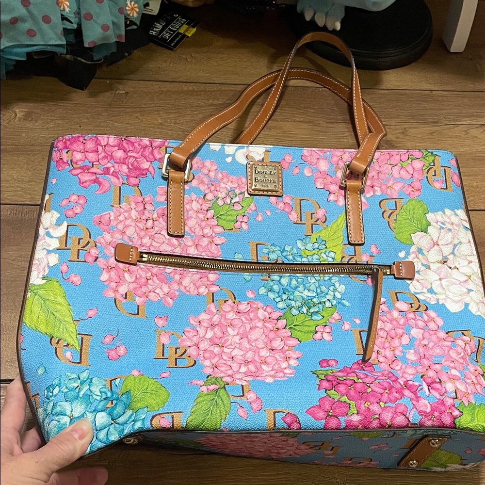 Dooney & Bourke Pink and Blue Floral Tote